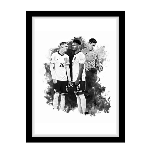 COLE PLAMER X WATKINS "A4 Black & White Football Art Print – Oil Painting Style Sports Wall Decor-Artwork re-print