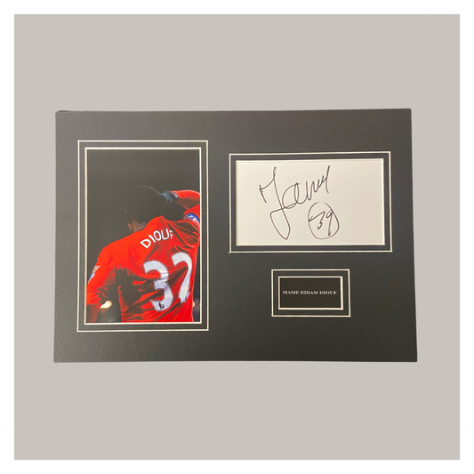 HAND SIGNED MAME BIRAM DIOUF A4 MOUNTED DISPLAY