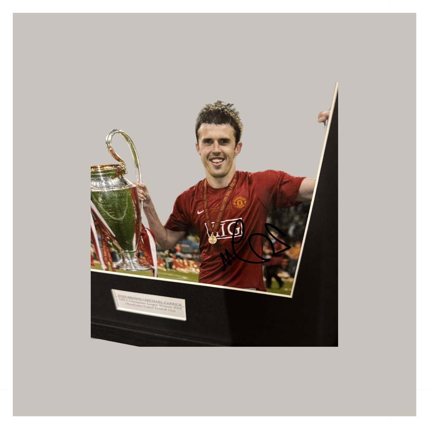 MICHAEL CARRICK AND WES BROWN MOUNTED DISPLAY