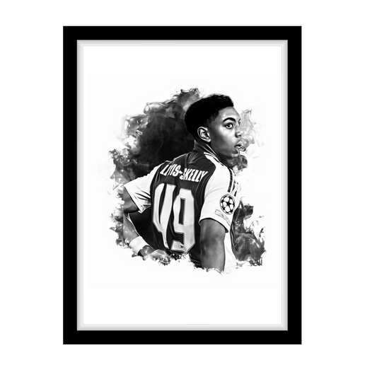 LEWIS-SKELLY "A4 Black & White Football Art Print – Oil Painting Style Sports Wall Decor-Artwork re-print
