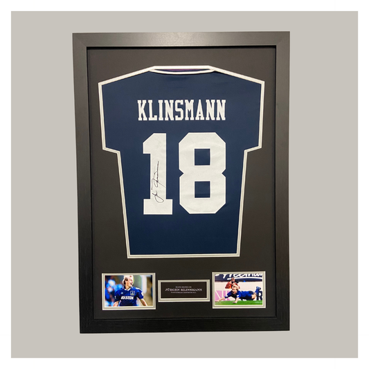 JURGEN KLINSMANN SIGNED AND FRAMED SHIRT