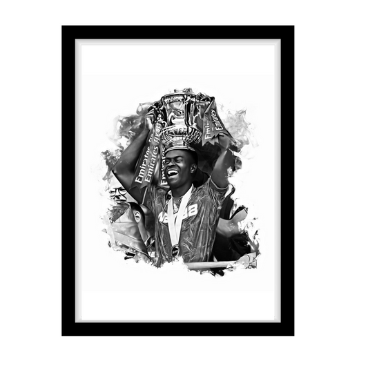 Marc Guéhi fa cup "A4 Black & White Football Art Print – Oil Painting Style Sports Wall Decor-Artwork re-print
