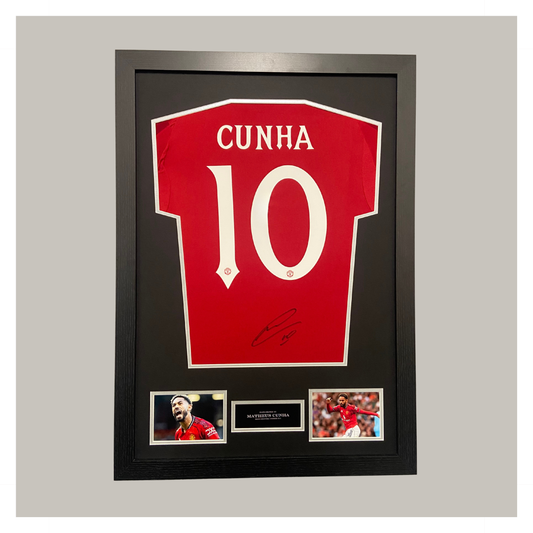HAND SIGNED MATHEUS CUNHA FRAMED SHIRT DISPLAY