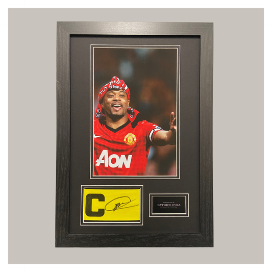 PATRICE EVRA SIGNED CAPTAINS ARMBAND DISPLAY
