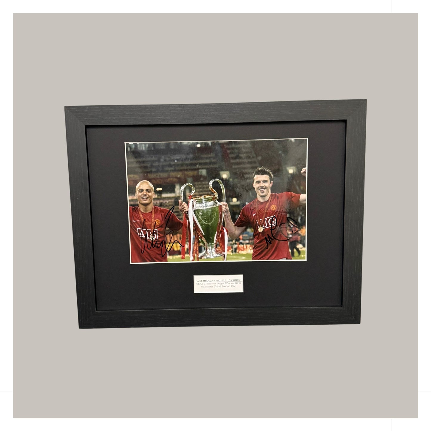 MICHAEL CARRICK AND WES BROWN MOUNTED DISPLAY