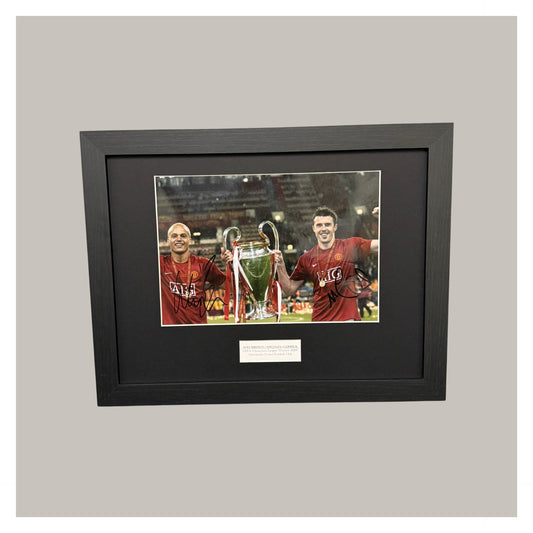 MICHAEL CARRICK AND WES BROWN MOUNTED DISPLAY