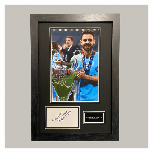 Bernardo silva hand signed champions league display Manchester City F.C.
