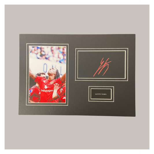 HAND SIGNED LENNY YORO A4 MOUNTED DISPLAY