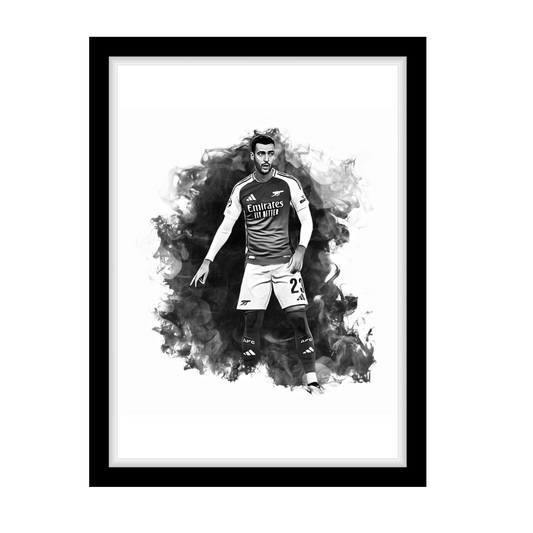 MERINO "A4 Black & White Football Art Print – Oil Painting Style Sports Wall Decor-Artwork re-print