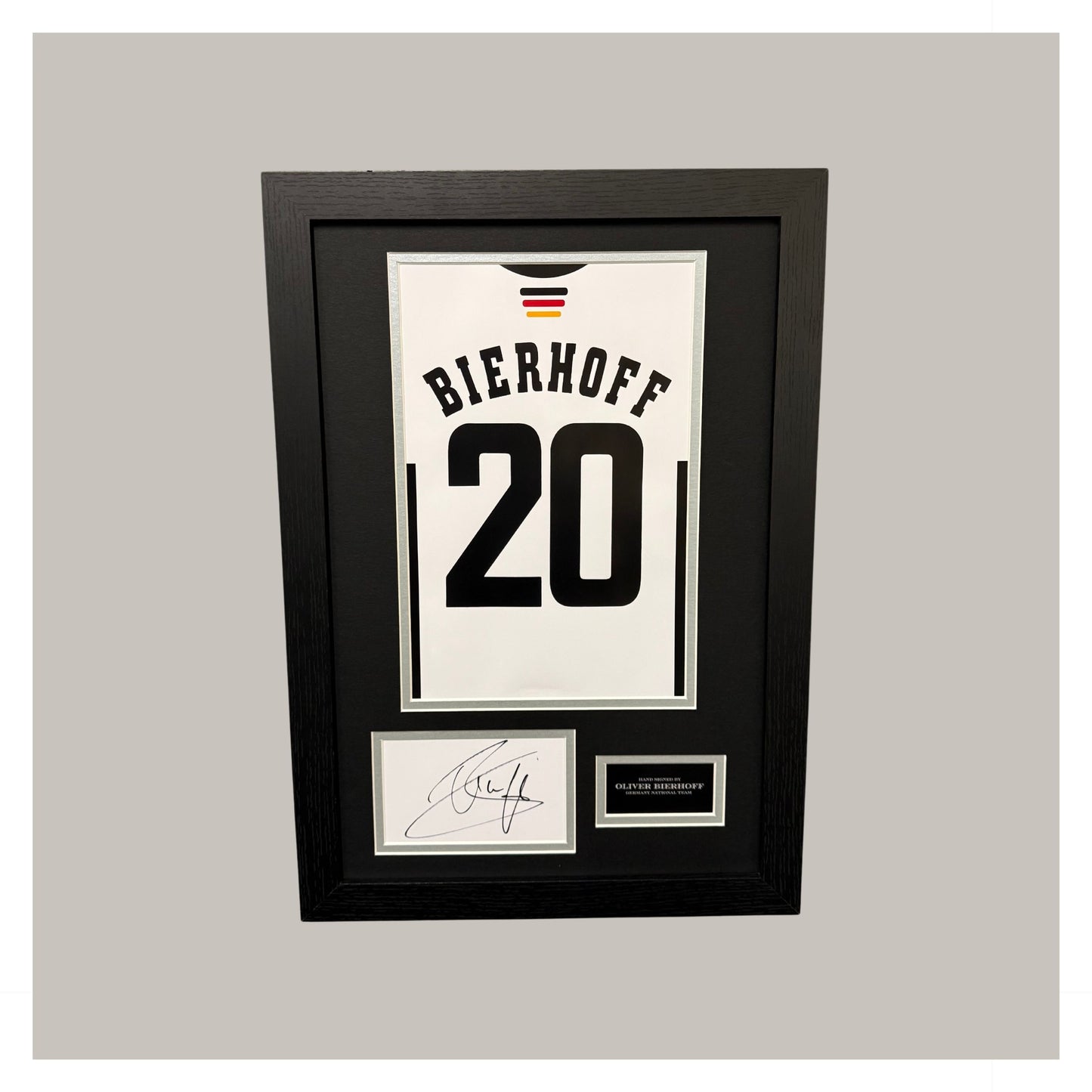 OLIVER BIERHOFF BACK OF SHIRT GERMANY MOUNTED DISPLAY