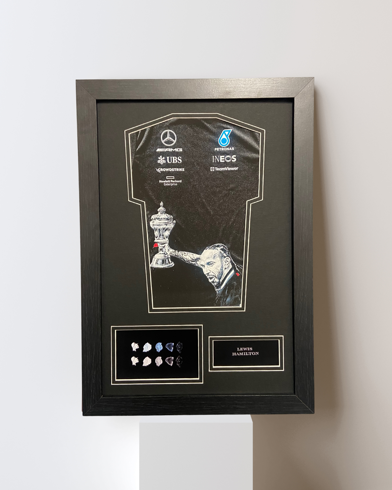 LEWIS HAMILTON HAND-PAINTED MINI SHIRT DISPLAY