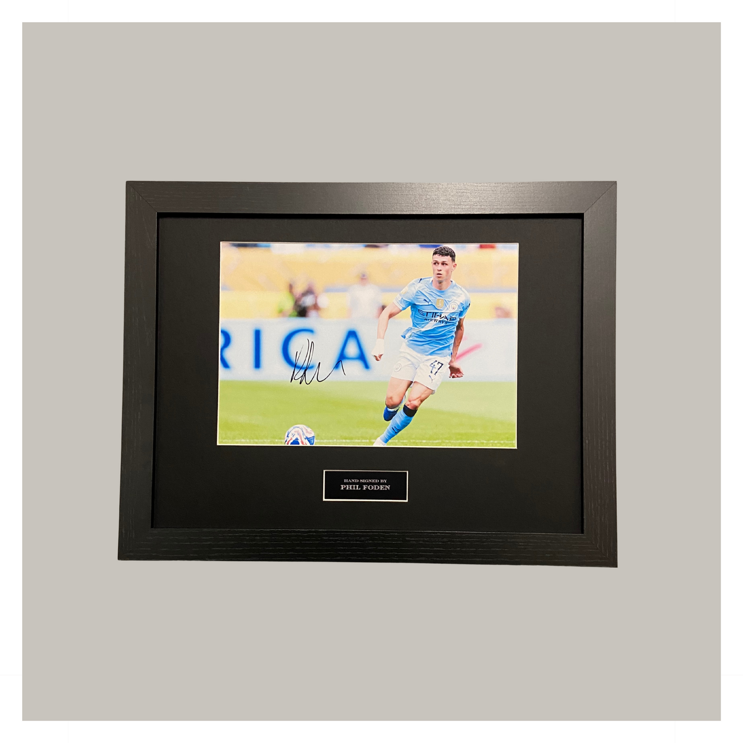 PHIL FODEN SIGNED A4 MOUNTED DISPLAY