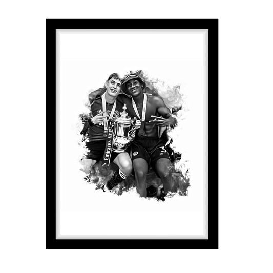 GARNACHO X MAINOO "A4 Black & White Football Art Print – Oil Painting Style Sports Wall Decor-Artwork re-print