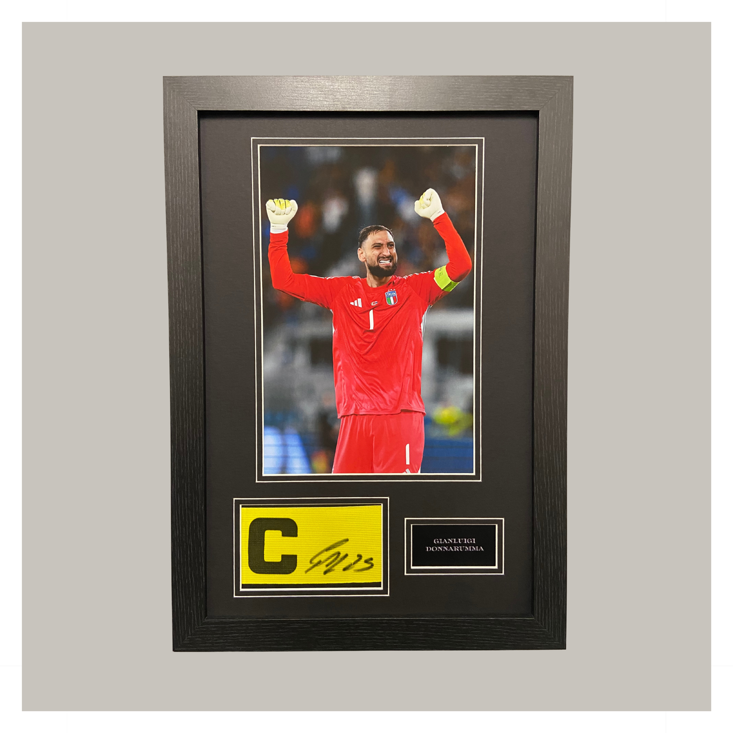GIANLUIGI DONNARUMMA SIGNED CAPTAINS ARMBAND DISPLAY