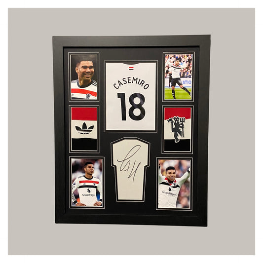 CASEMIRO SIGNED SHIRT SWATCH MOUNTED DISPLAY