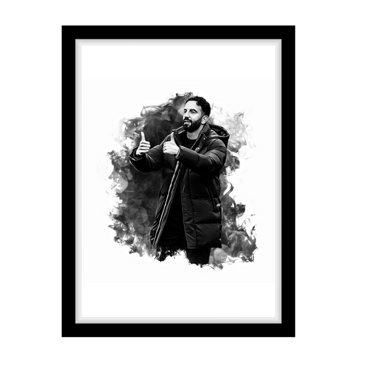 RUBEN AMORIM "A4 Black & White Football Art Print – Oil Painting Style Sports Wall Decor-Artwork re-print