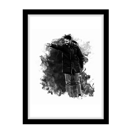 RUBEN AMORIM "A4 Black & White Football Art Print – Oil Painting Style Sports Wall Decor-Artwork re-print