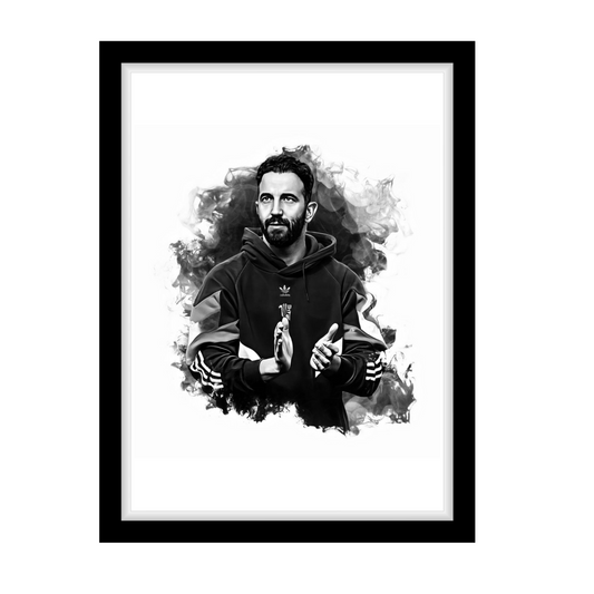 RUBEN AMORIM "A4 Black & White Football Art Print – Oil Painting Style Sports Wall Decor-Artwork re-print