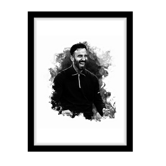 RUBEN AMORIM "A4 Black & White Football Art Print – Oil Painting Style Sports Wall Decor-Artwork re-print